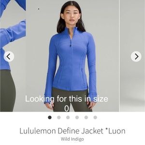 LOOKING FOR THIS Lululemon define jacket wild indigo size 0
